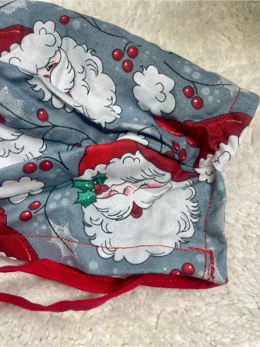 Christmas Vintage Santa Scrub Cap Unisex Tie Back Holiday | Like New